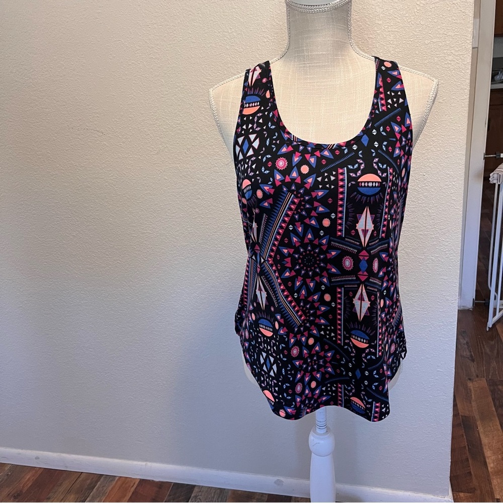 Self Esteem - Multi-colored tribal design, size medium tank top.